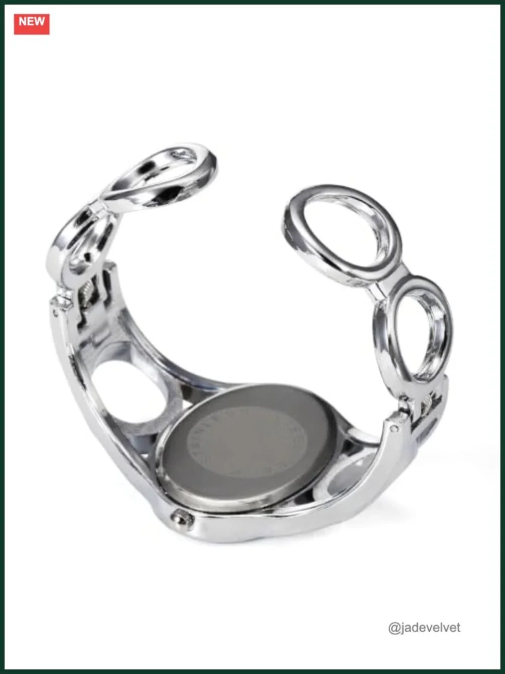 Silver Tone Cuff Bangle Watch Women Analog Quartz Dress Wristwatch